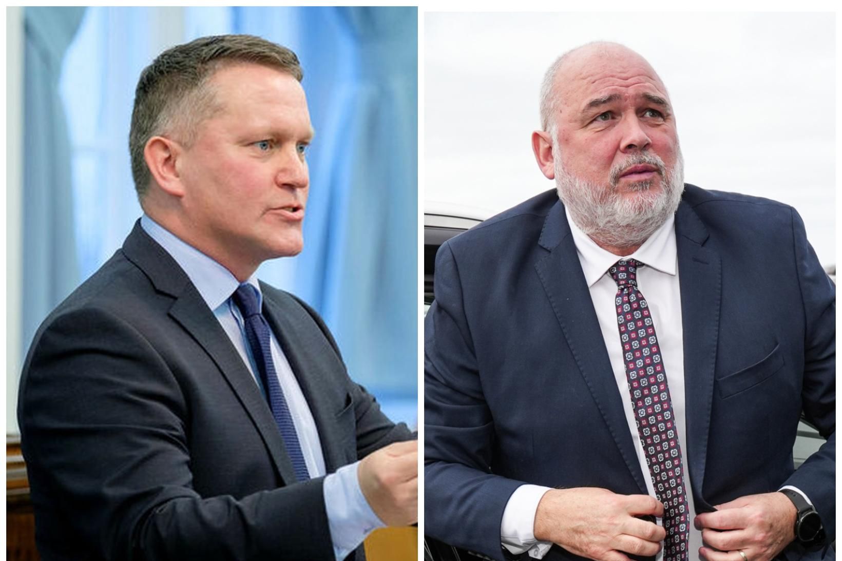 Njáll Trausti Friðbertsson, þingmaður Sjálfstæðisflokksins, og Logi Einarsson, menningar-, nýsköpunar- …