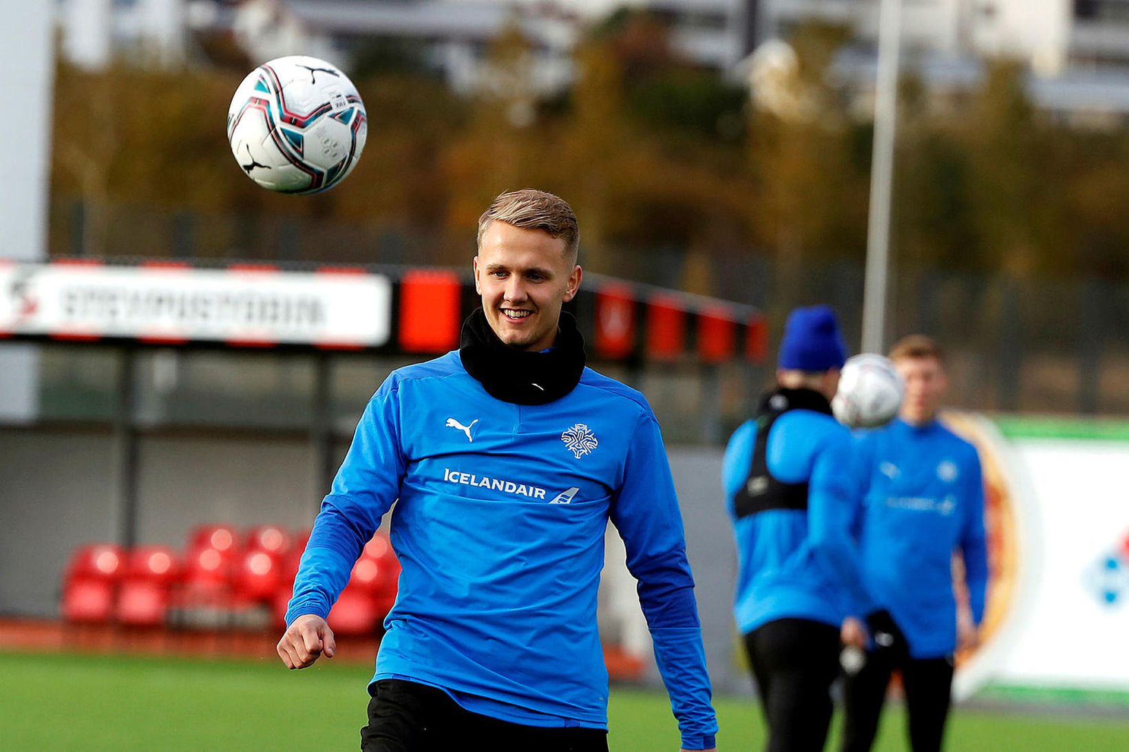 Ísak Óli Ólafsson á æfingu U21-árs landsliðið í Víkinni í …