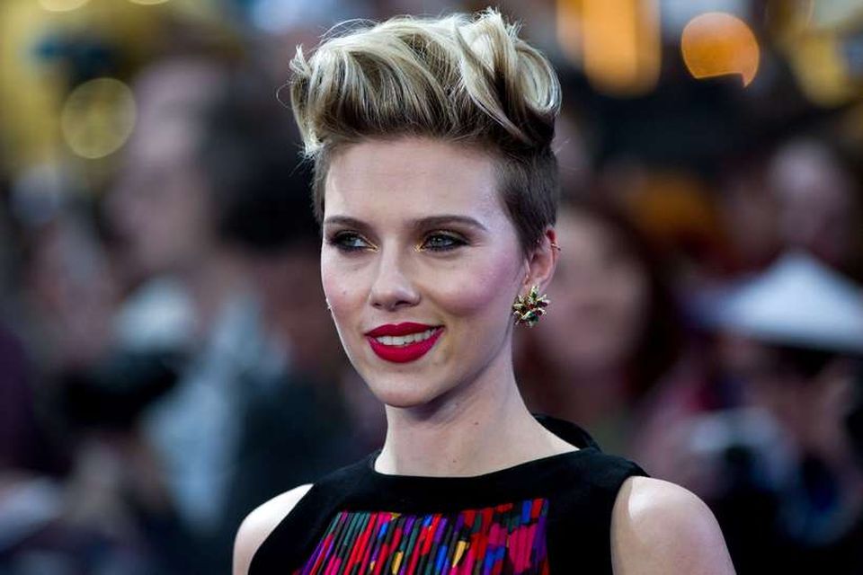Scarlett Johansson á frumsýningu Avengers: Age of Ultron.