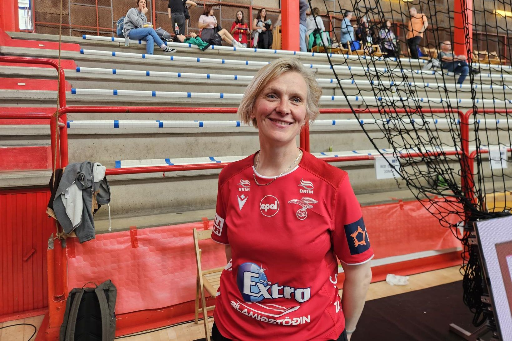 Eva Gunnlaugsdóttir var glöð í leikslok.