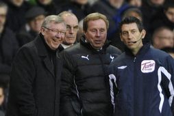 Alex Ferguson og Harry Redknapp í góðu skapi á leik Man.Utd og Tottenham.