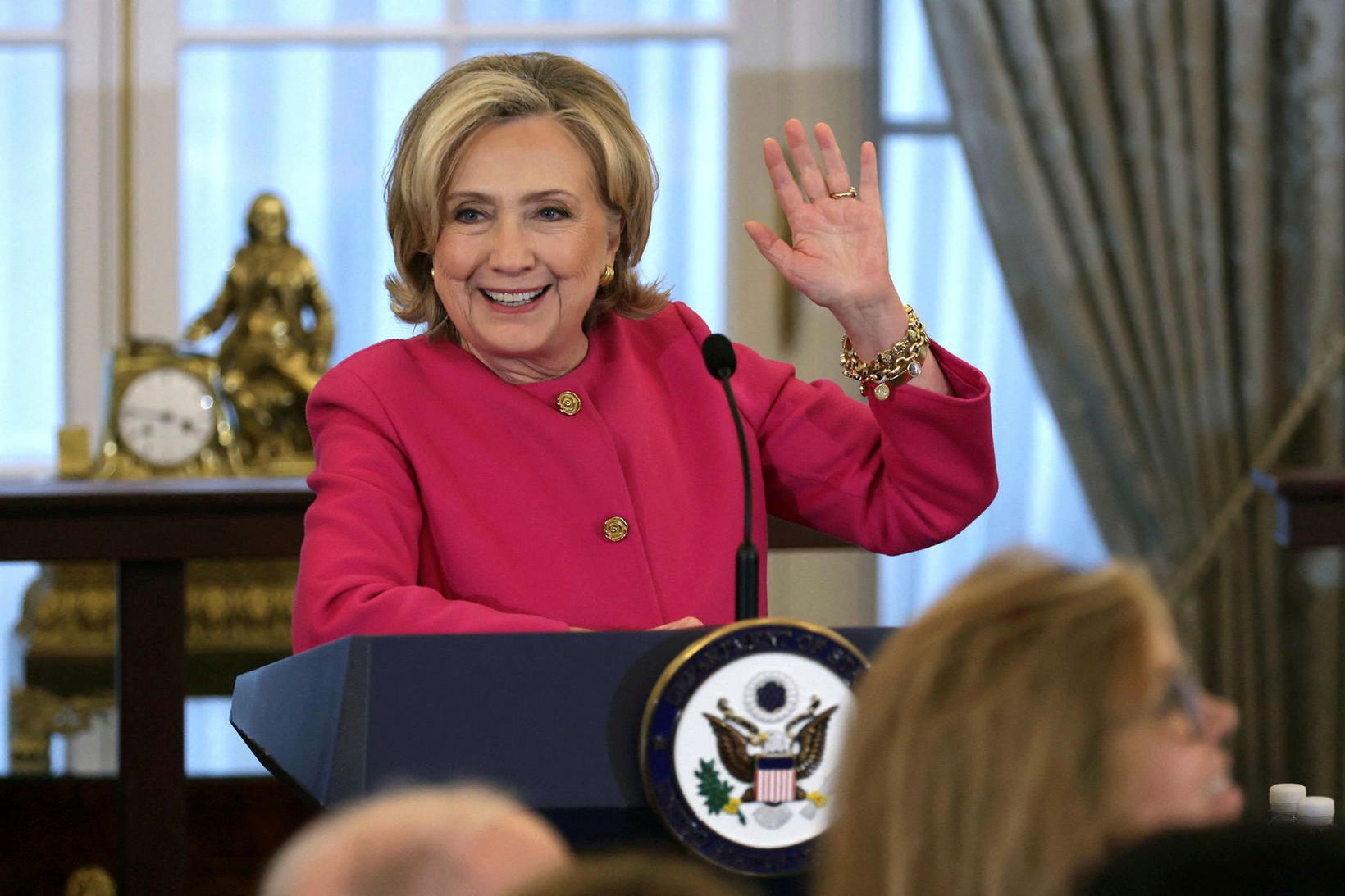 Hillary Clinton flytur ræðu í september síðastliðnum.