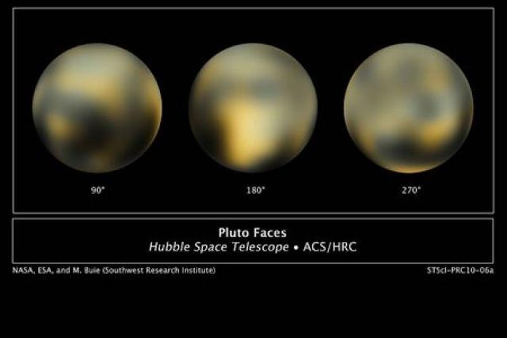 Plútó á myndum frá Hubble sjónaukanum.