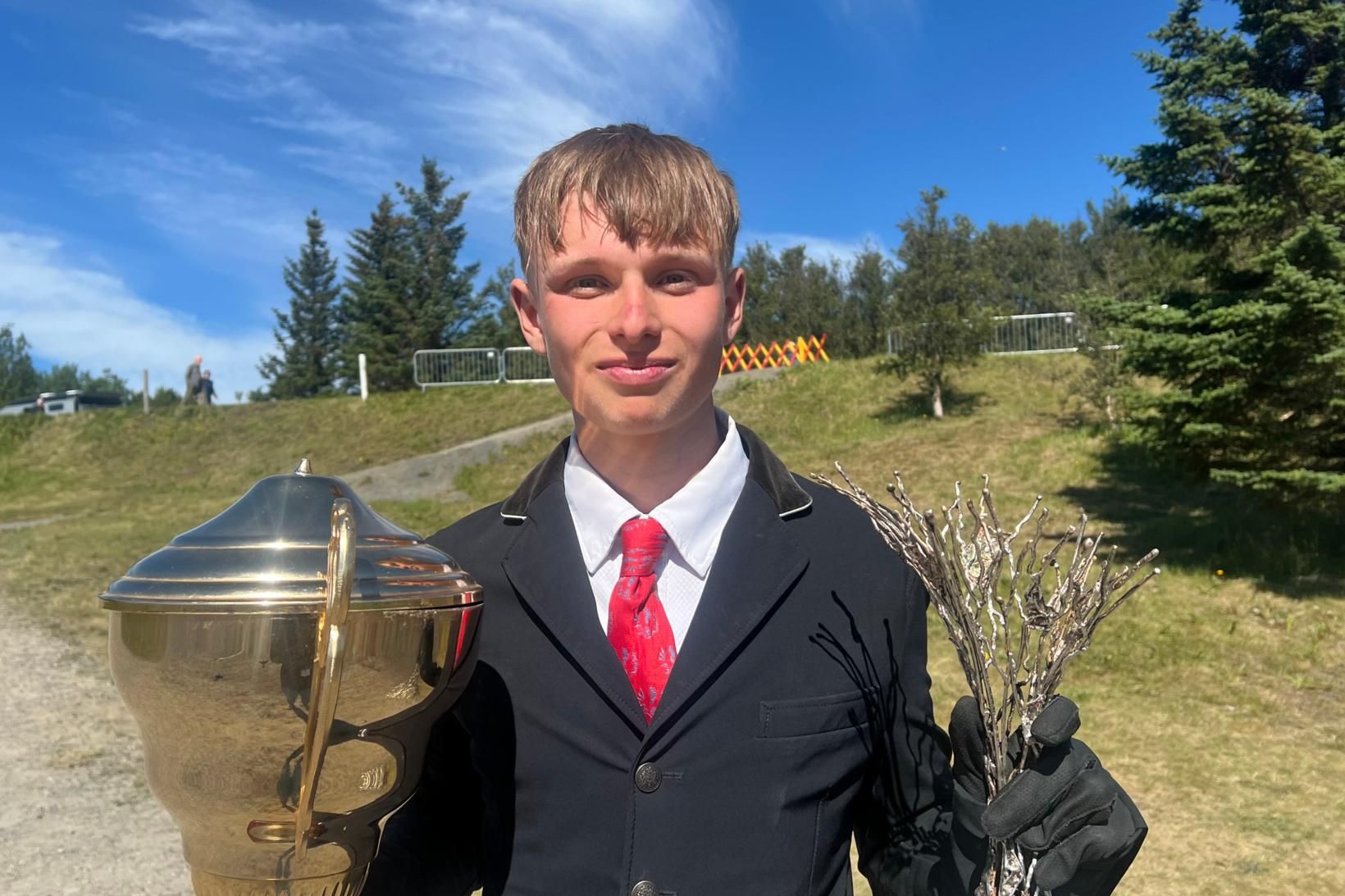 Matthías Sigurðsson kom, sá og sigraði ungmennaflokkinn.