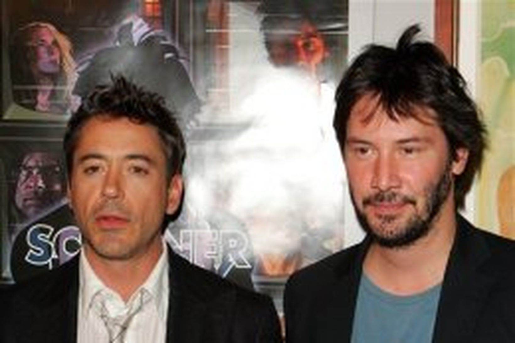 Robert Downey Jr. ásamt Keanu Reeves.