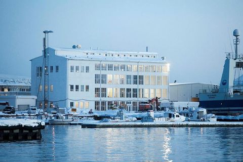 The renovated Marshall building seen from the harbour. Artist Ólafur Elíasson will have an exhibition space in the southern part of the building as well as gallery i8. The Living Arts Museum is on the second floor and Kling and Bang on the third. Eliasson's studio is on the top floor. The ground floor features a new restaurant and bar.  .