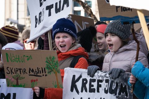 Icelandic children on climate strike last Friday, demanding that the government take more action to secure their future.