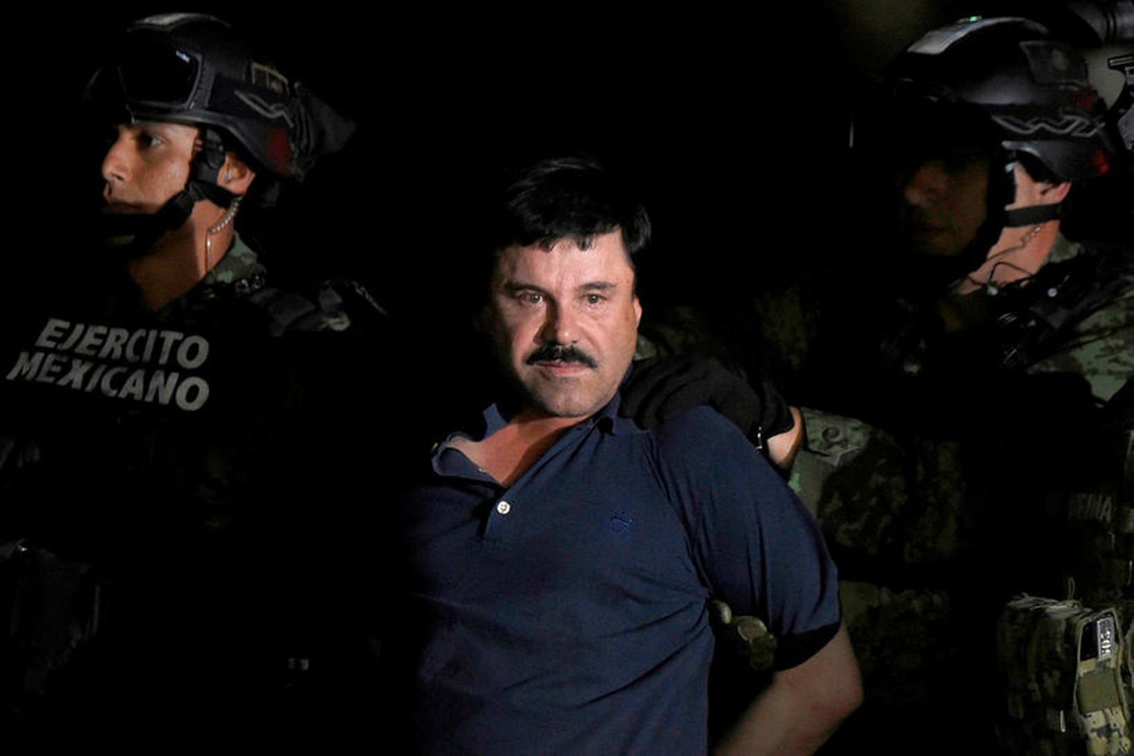 Joaquin „El Chapo“ Guzman í janúar árið 2016 í haldi …