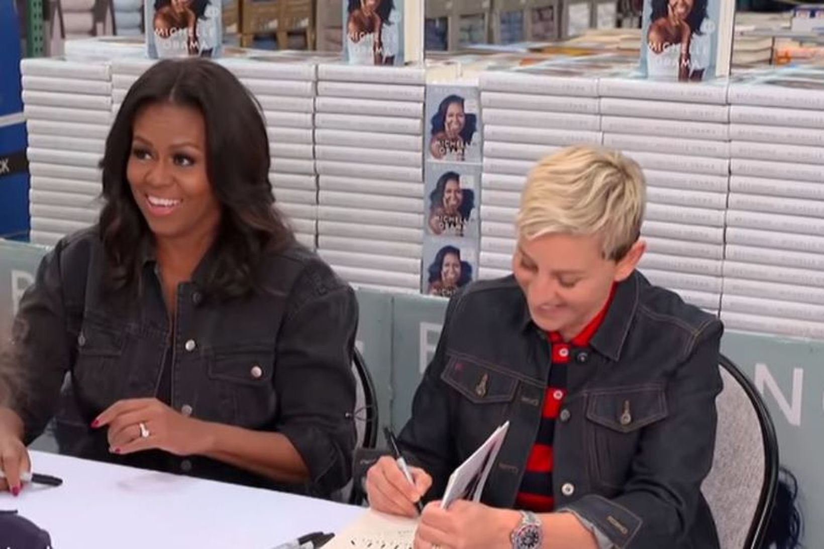 Ellen DeGeneres reyndi að trufla Michelle Obama með ýmsum ráðum.