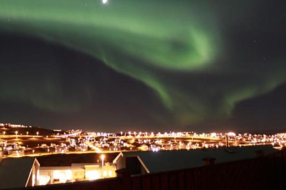 Þessa mynd tók Sigurbjartur Loftsson í Hafnarfirði í kvöld.