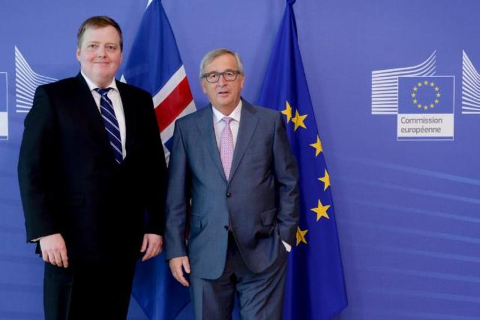 Sigmundur Davíð Gunnlaugsson and Jean-Claude Juncker.