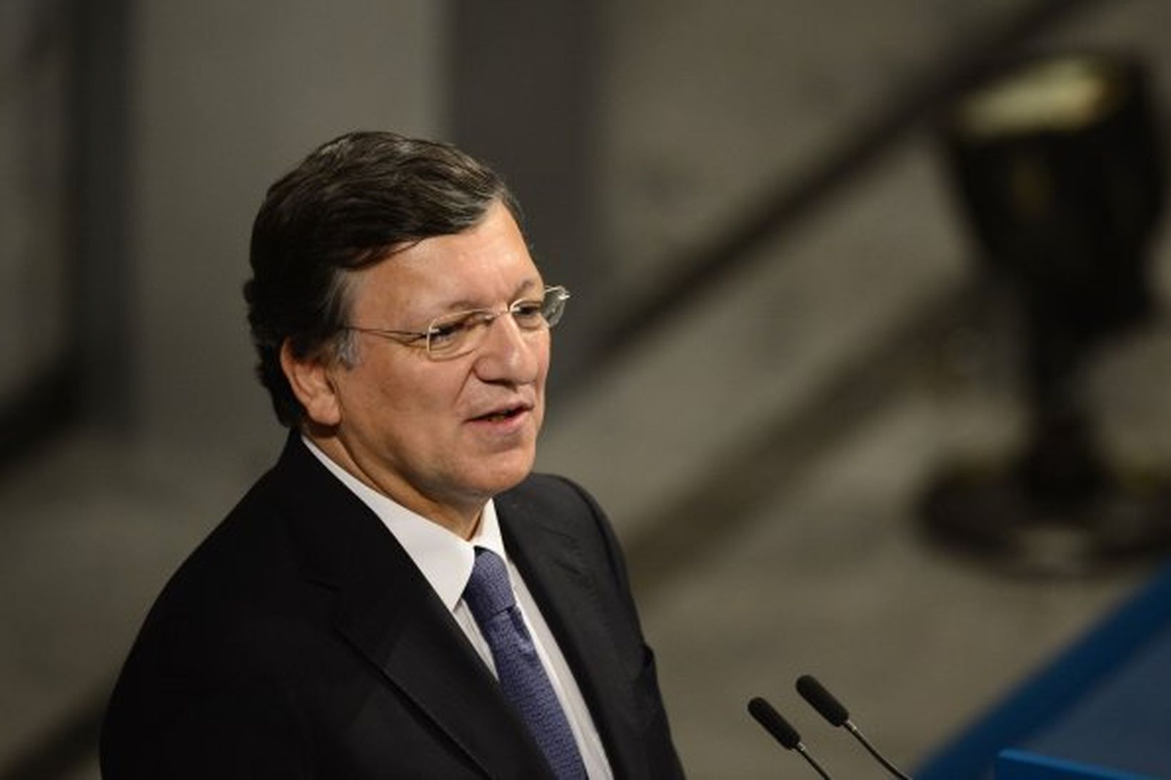 Forseti framkvæmdastjórnar ESB,Jose Manuel Barroso, flytur ræðu í Ósló.