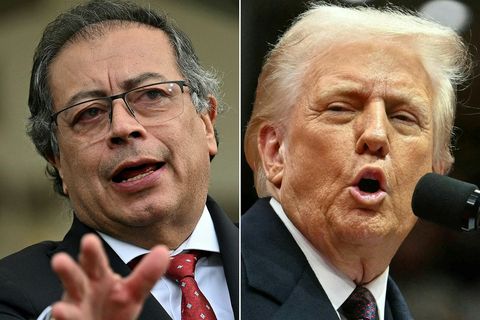 Gustavo Petro, forseti Kólumbíu, og Donald Trump Bandaríkjaforseti.