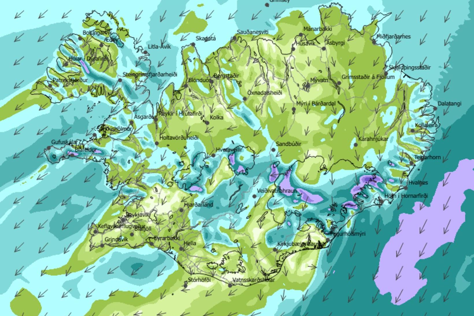 Gul viðvörun í gildi