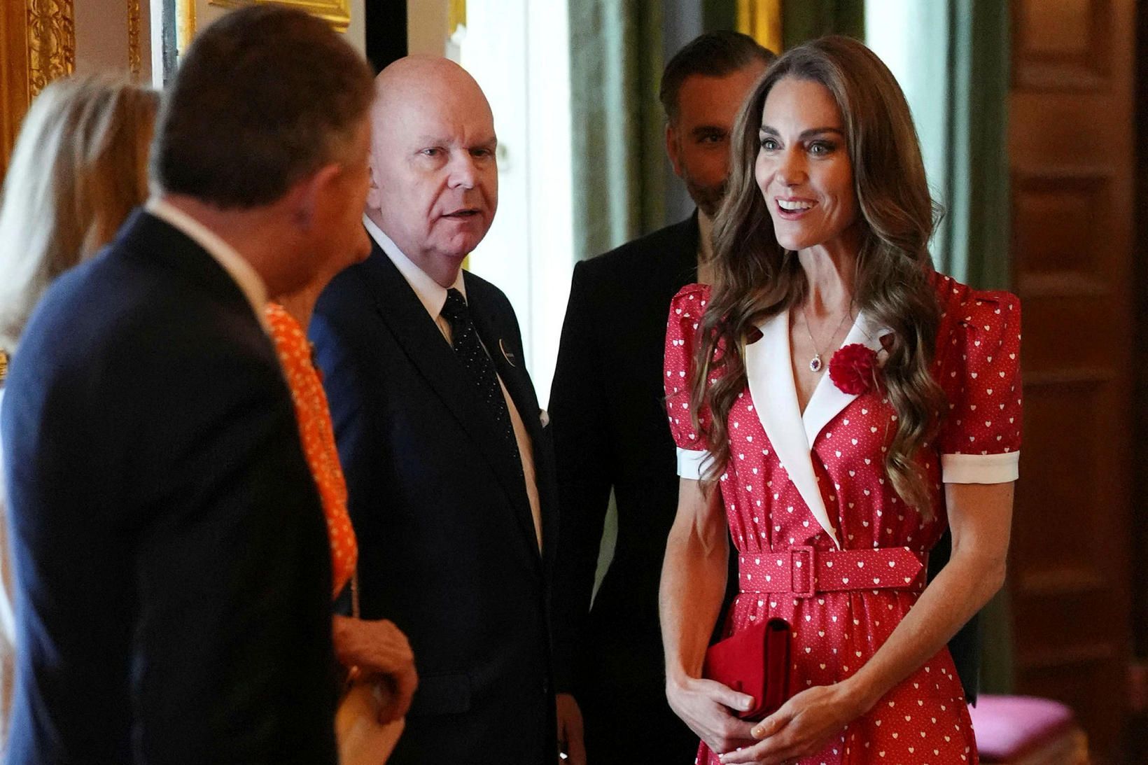 Katrín prinsessa geislaði í doppóttum kjól