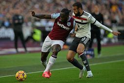 Michail Antonio, til vinstri, í leik með West Ham á tímabilinu.