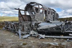 Flak gömlu Junkers JU 52-vélarinnar á fjallinu í Guðbrandsdalnum þykir tilkomumikil sjón rétt eins og …