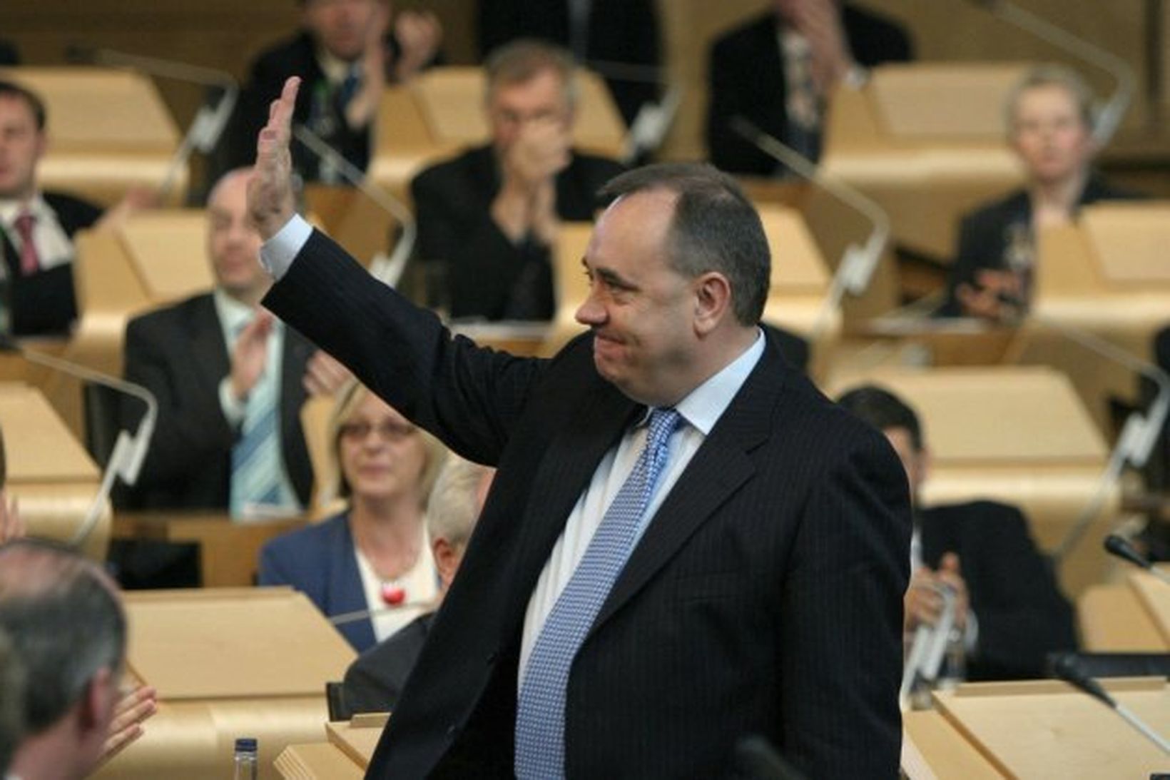 Alex Salmond, forsætisráðherra skosku heimastjórnarinnar, á skoska þinginu.