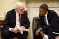 Hinn ástríðufiulli bókaormur Warren Buffett og Barack Obama á fundi í Hvíta húsinu.