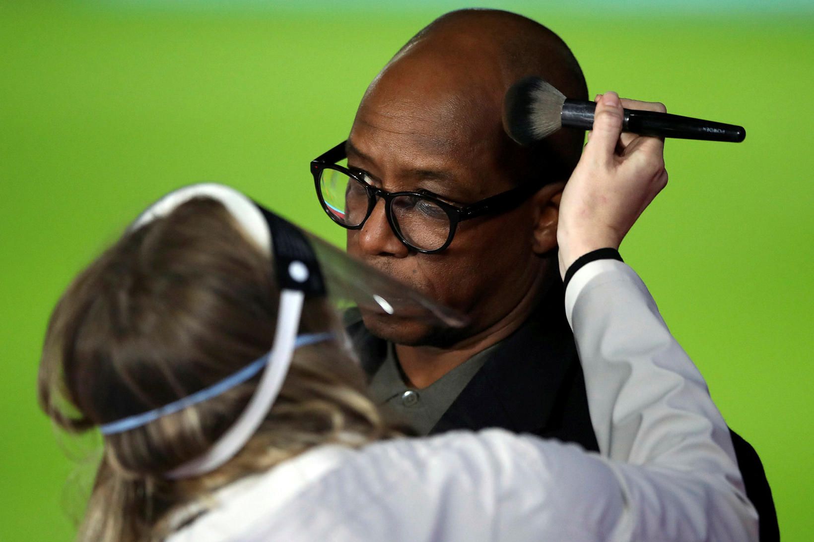 Ian Wright skömmu fyrir sjónarpsútsendingu fyrir leik Englands og Wales …