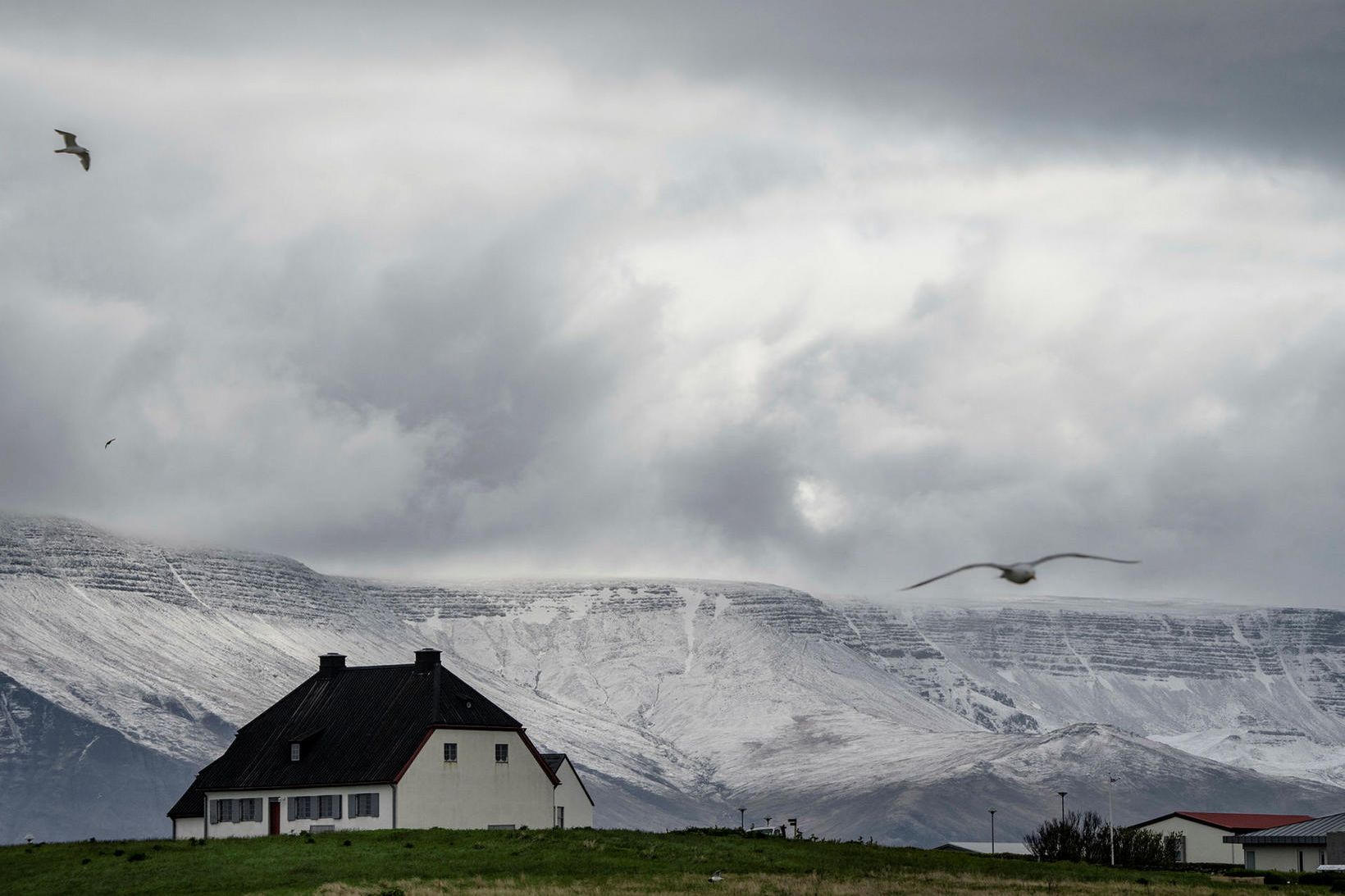 Esjan snævi þakin.