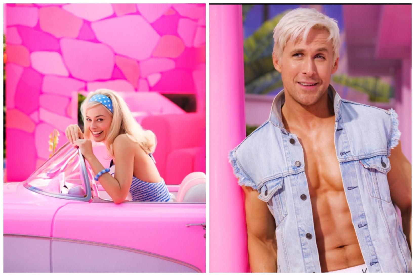 Margot Robbie og Ryan Gosling fara með hlutverk Barbie og …
