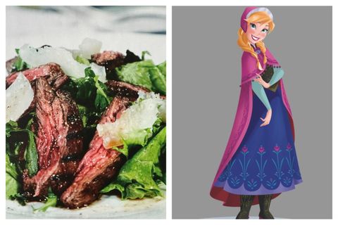 Anna í Frozen býður upp á steikarsalat úr Frozen matreiðslubókinni.