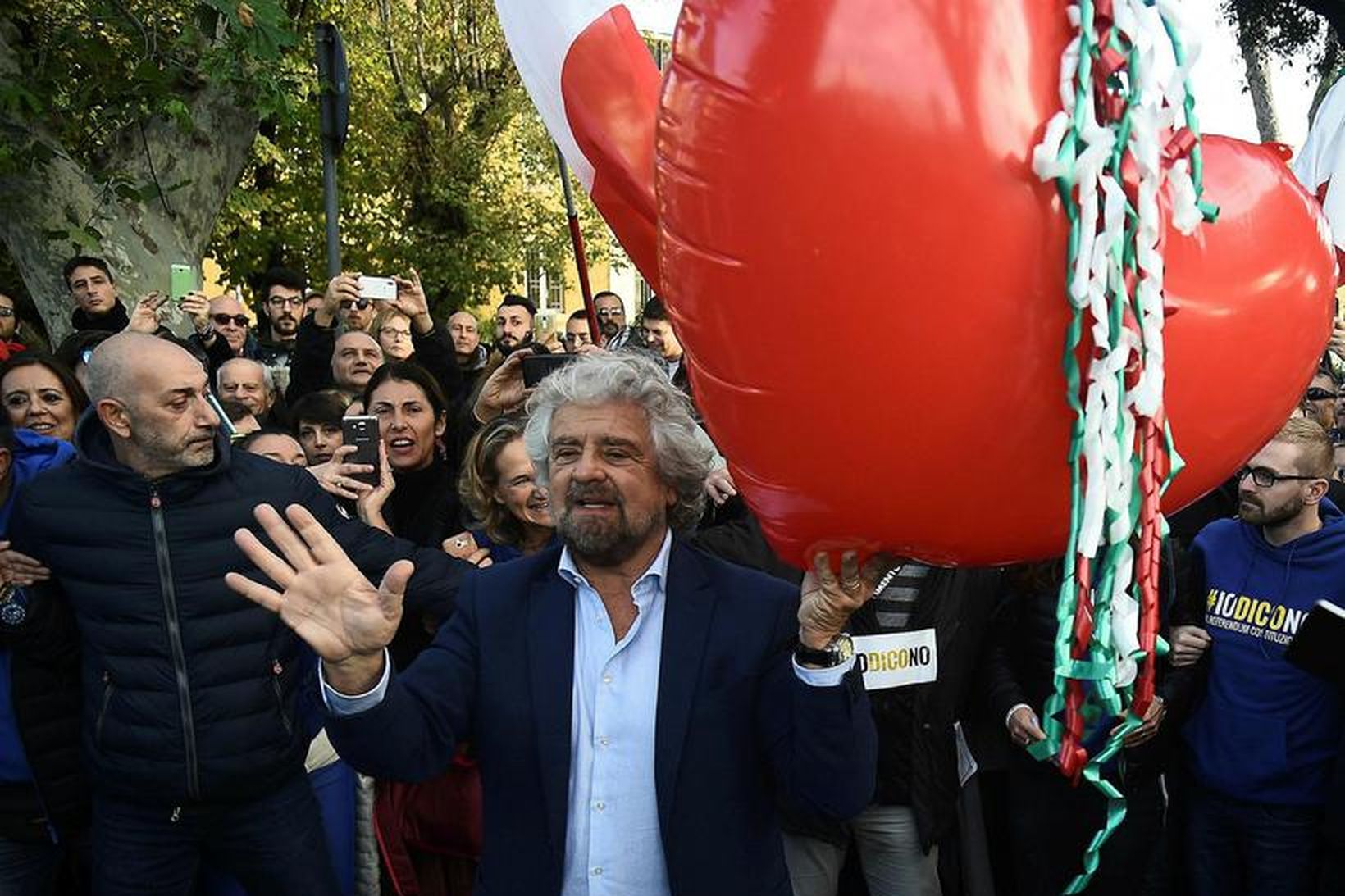Beppe Grillo, leiðtogi Fimm stjörnu hreyfingarinnar á Ítalíu.