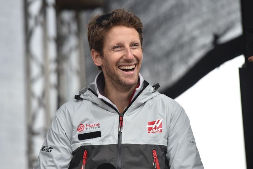 Romain Grosjean gat brosað sínu breiðasta eftir árangurinn í Melbourne.