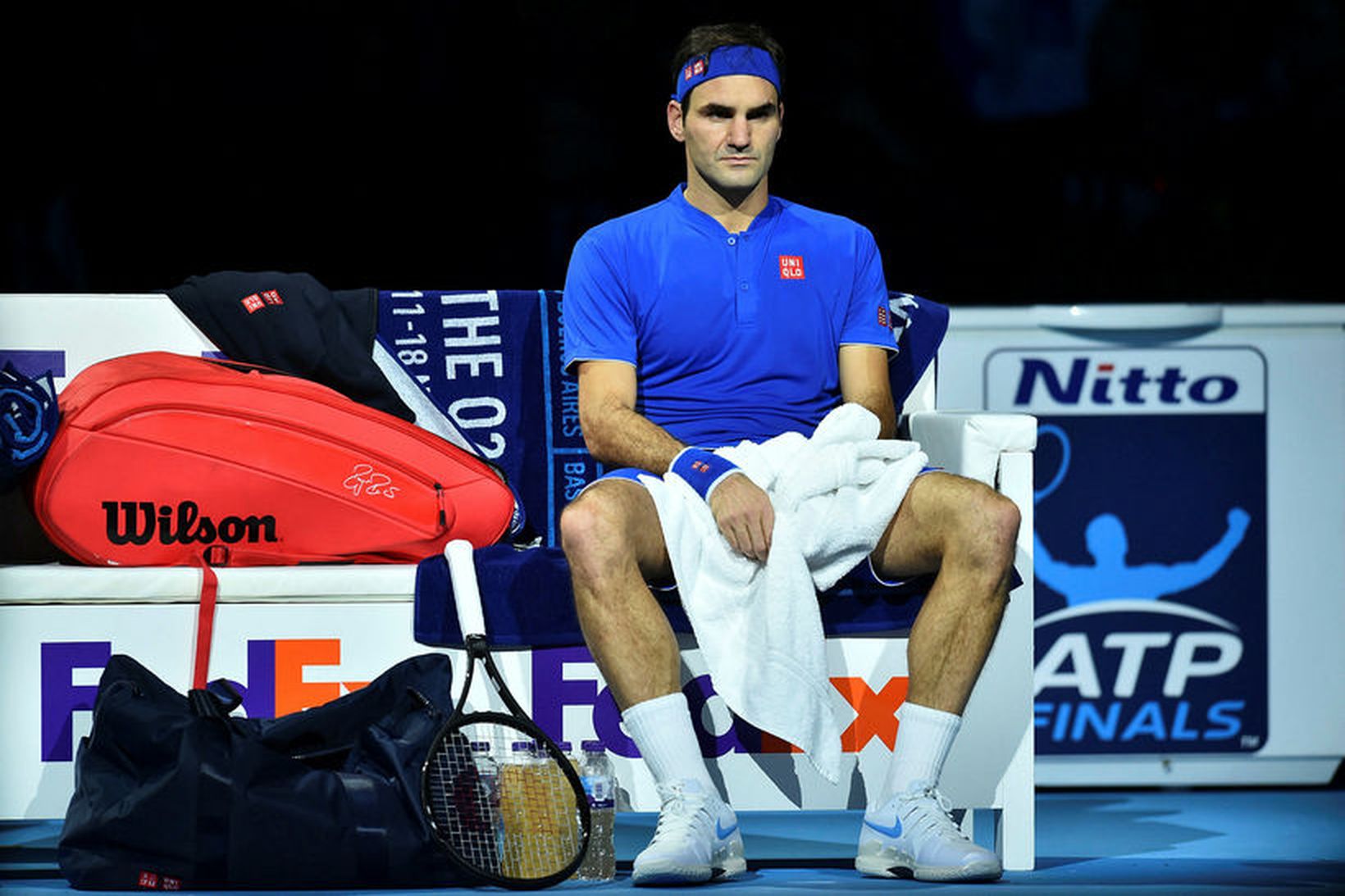 Roger Federer þegar niðurstaðan lá fyrir í London.