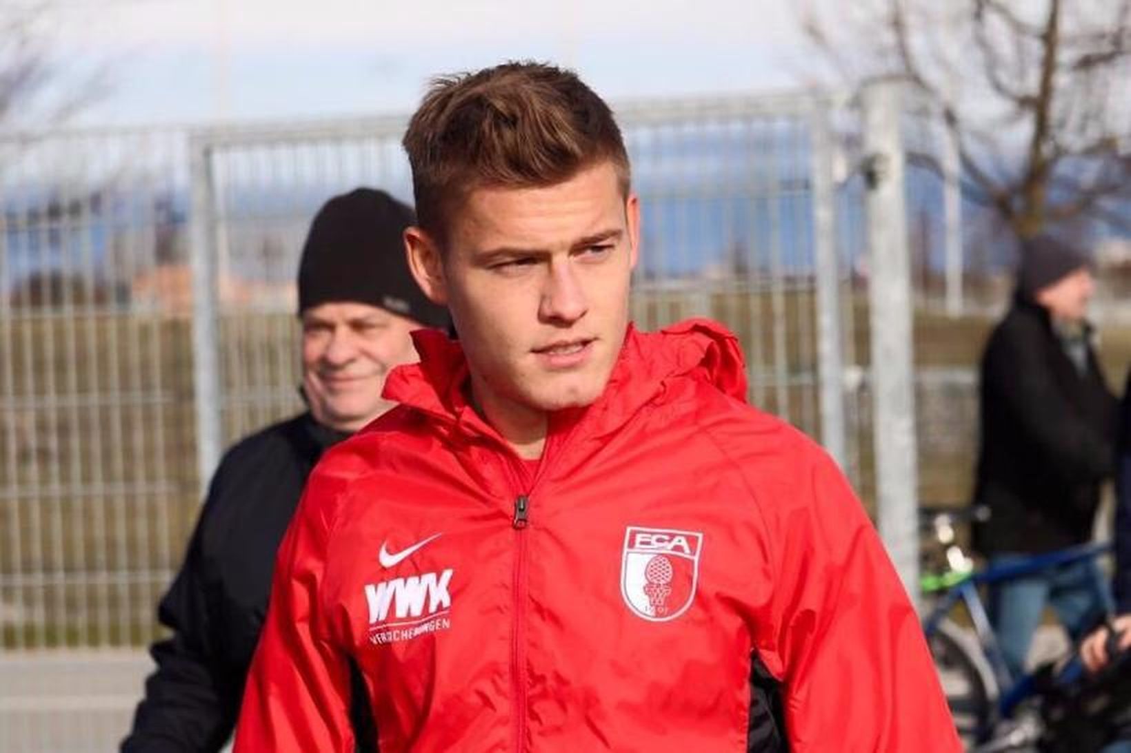 Alfreð Finnbogason á æfingu hjá Augsburg.