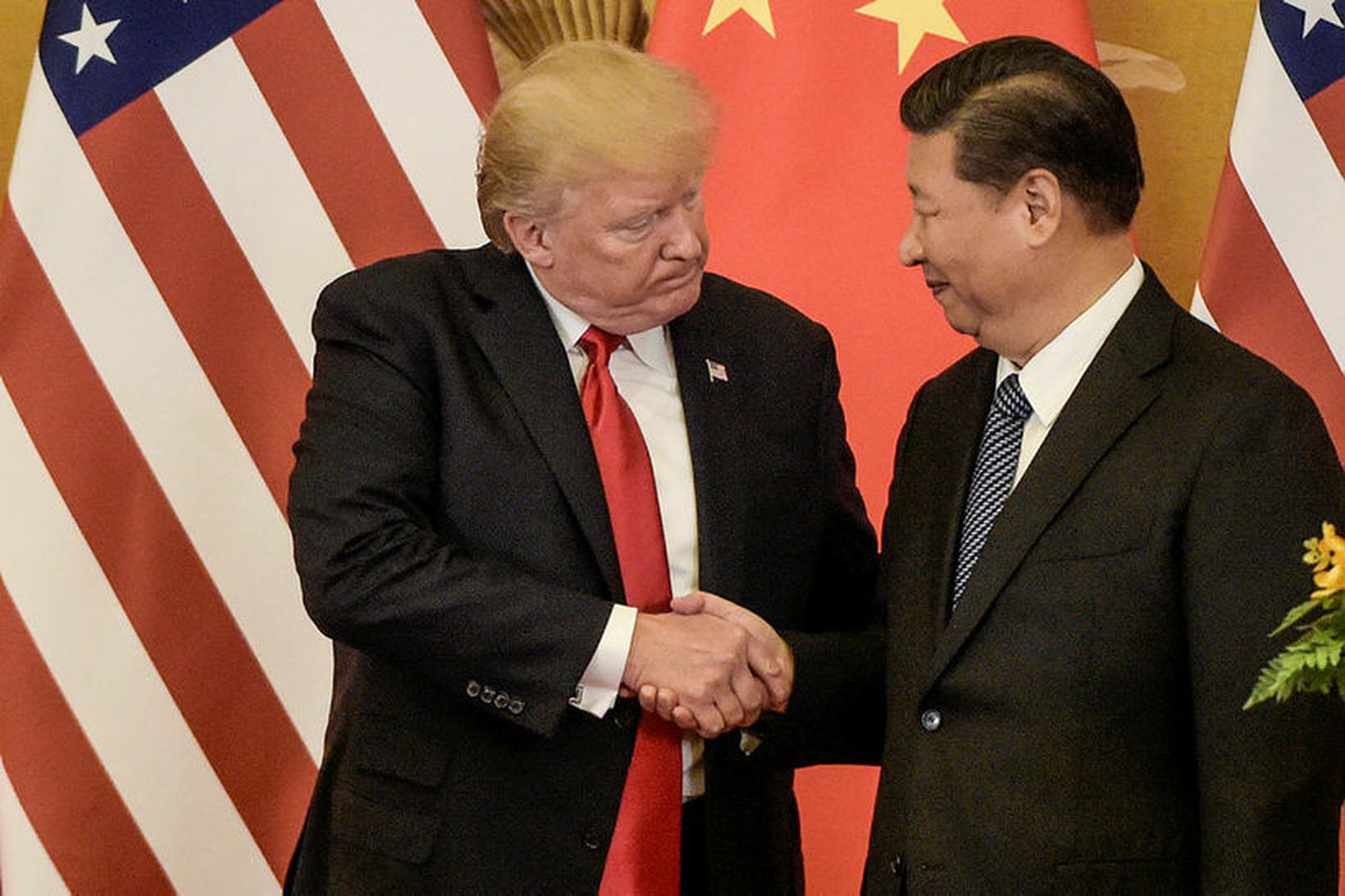 Donald Trump Bandaríkjaforseti og Xi Jinping, forseti Kína. Kínversk stjórnvöld …