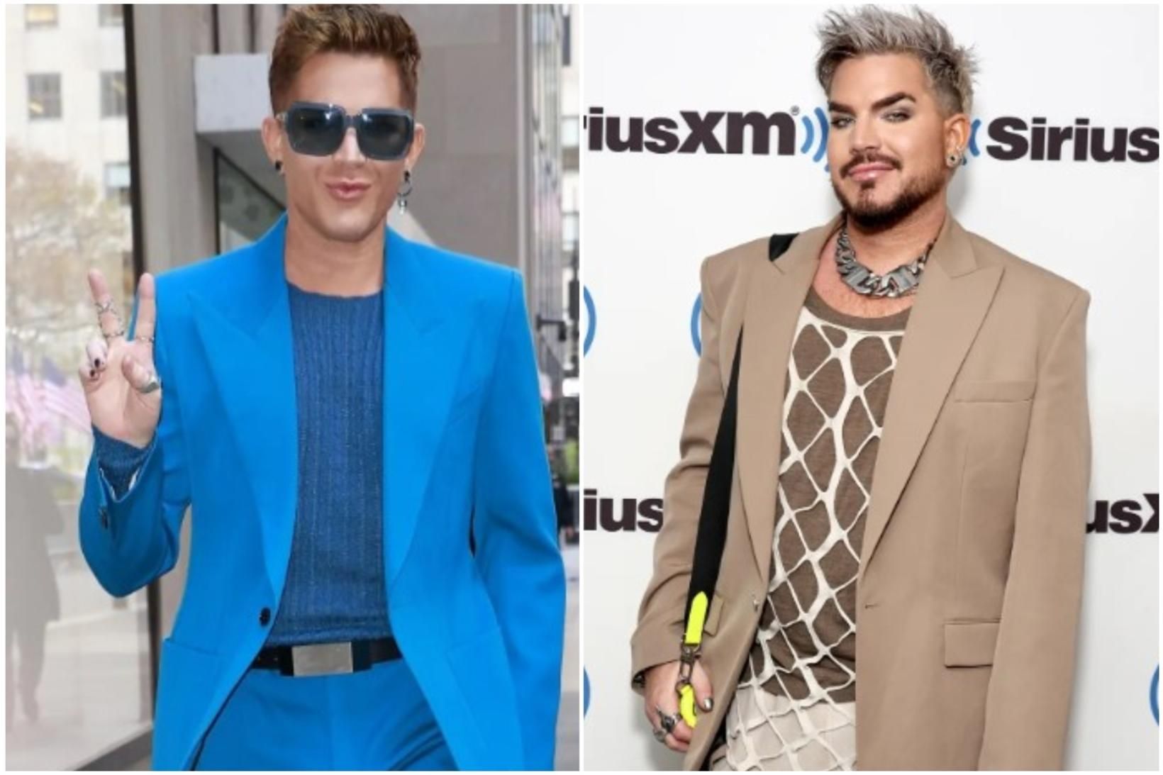 Adam Lambert var í góðu stuði er hann yfirgaf höfuðstöðvar …