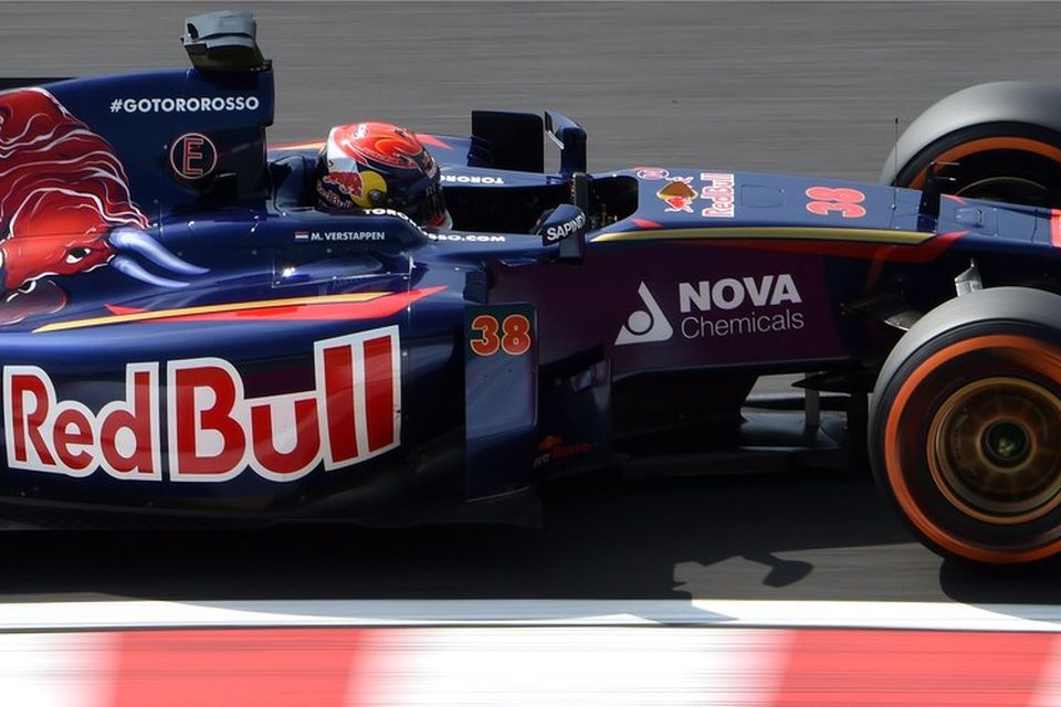 Hinn tæplega 17 ára gamli Max Verstappen á Toro Rosso bílnum í Suzuka.