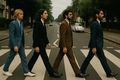 Gervigreindarsveitin? Engin hljómsveit er víst &bdquo;maður með mönnum&ldquo; nema hún hafi leikið eftir hið fræga plötuumslag Bítlanna af Abbey Road.
