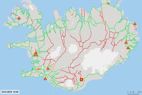 This road administration map could be historic as ther is not one patch of ice on any road today.