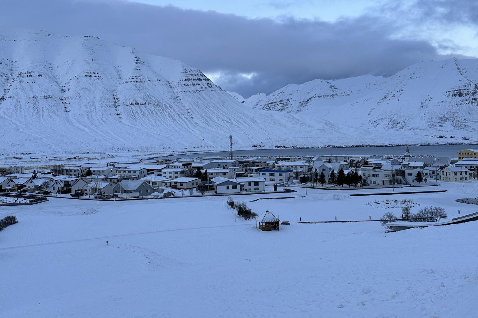 Frá Ólafsfirði í dag.