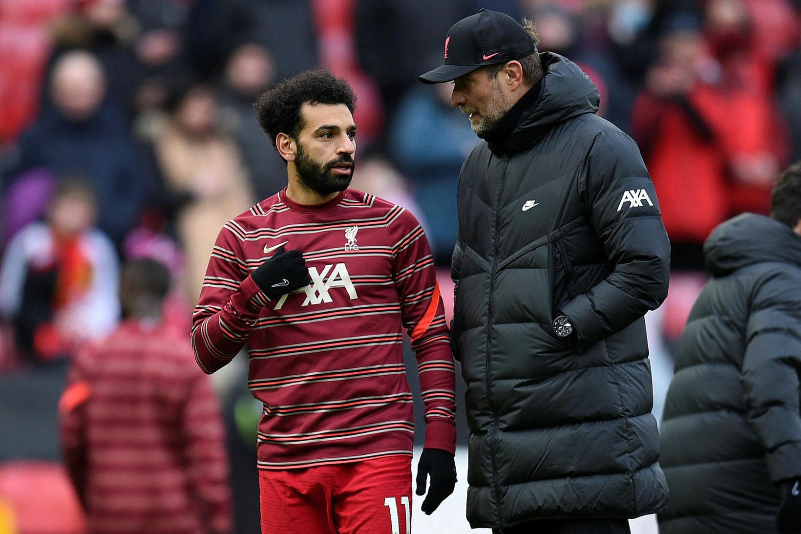 Mohamed Salah og Jürgen Klopp.