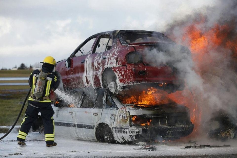 Slökkviðliðið var meðal þátttakenda á æfingunni