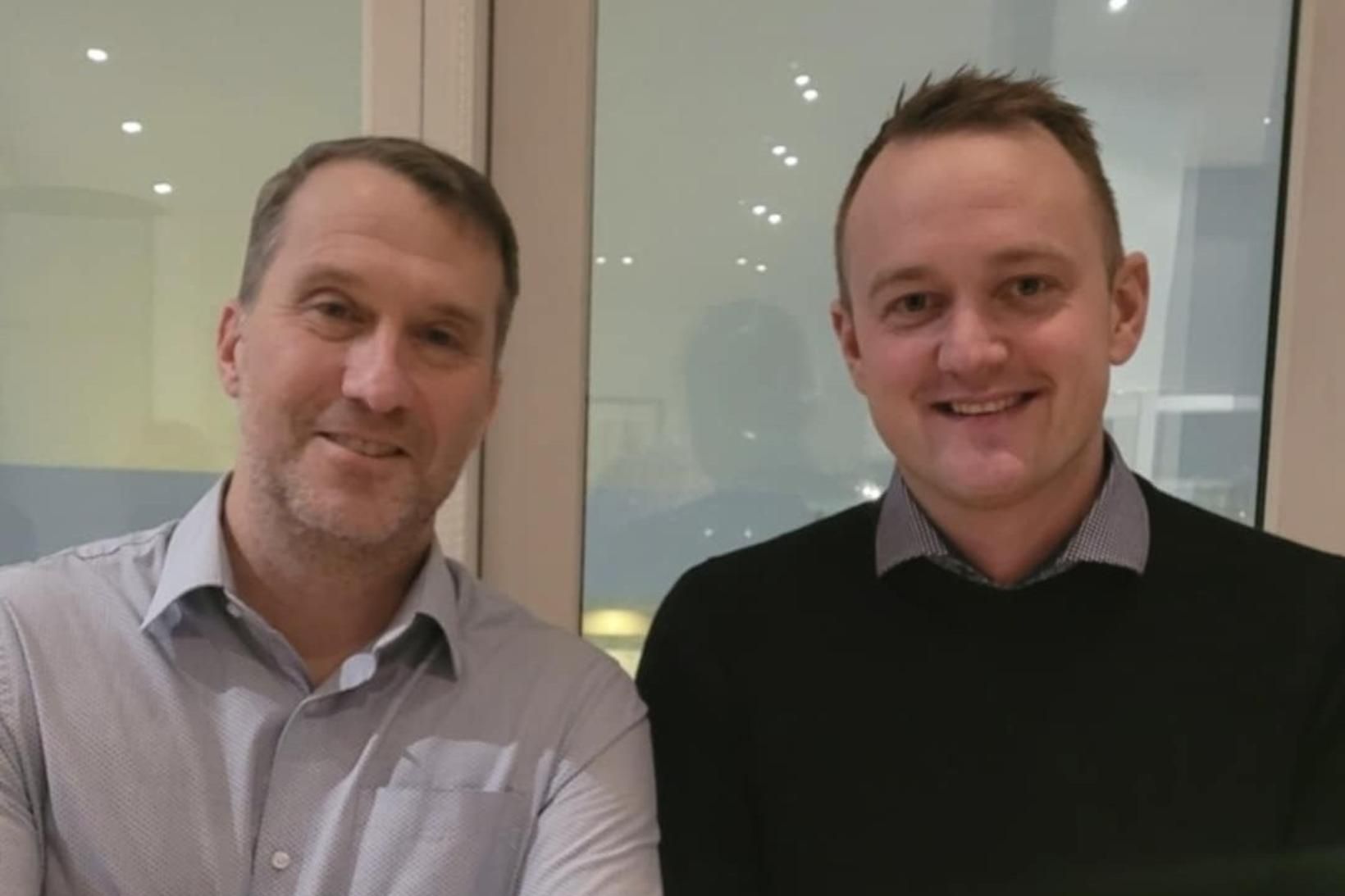 Árni Thorsteinson, vinstra megin, ásamt Agli Þór Jónssyni heitnum, tengdasyni …