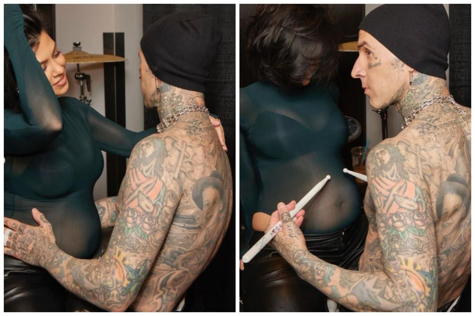 Kourtney Kardashian og Travis Barker eiga von á dreng.