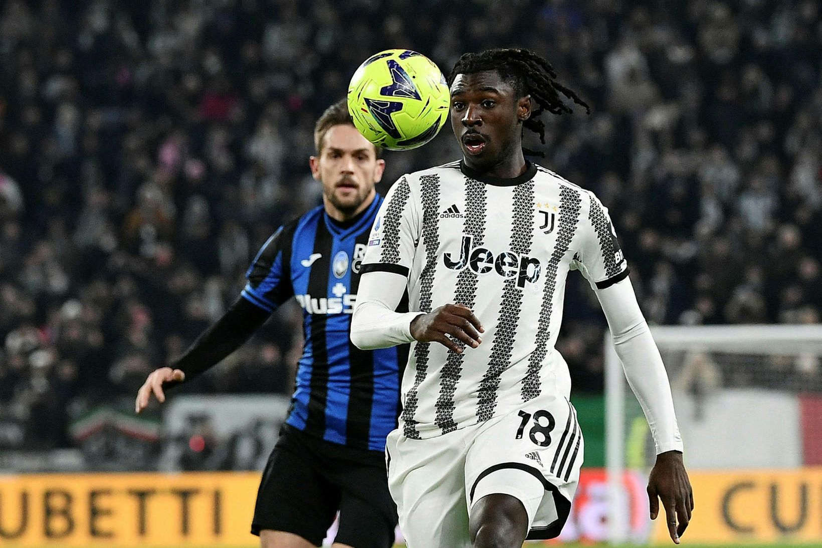 Moise Kean í leik með Juventus gegn Inter.