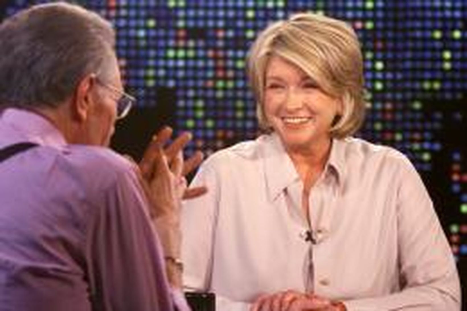 Martha Stewart í viðtali hjá þáttastjórnandanum Larry King.