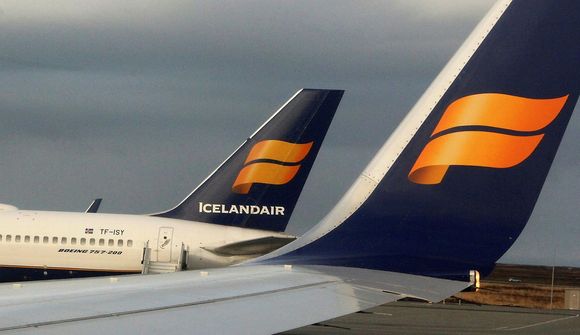 Sjö flugvélar Icelandair lenda um þrjúleytið