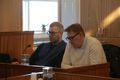 Sakfelldur Jón Þór, til hægri, við aðalmeðferð í síðasta mánuði.