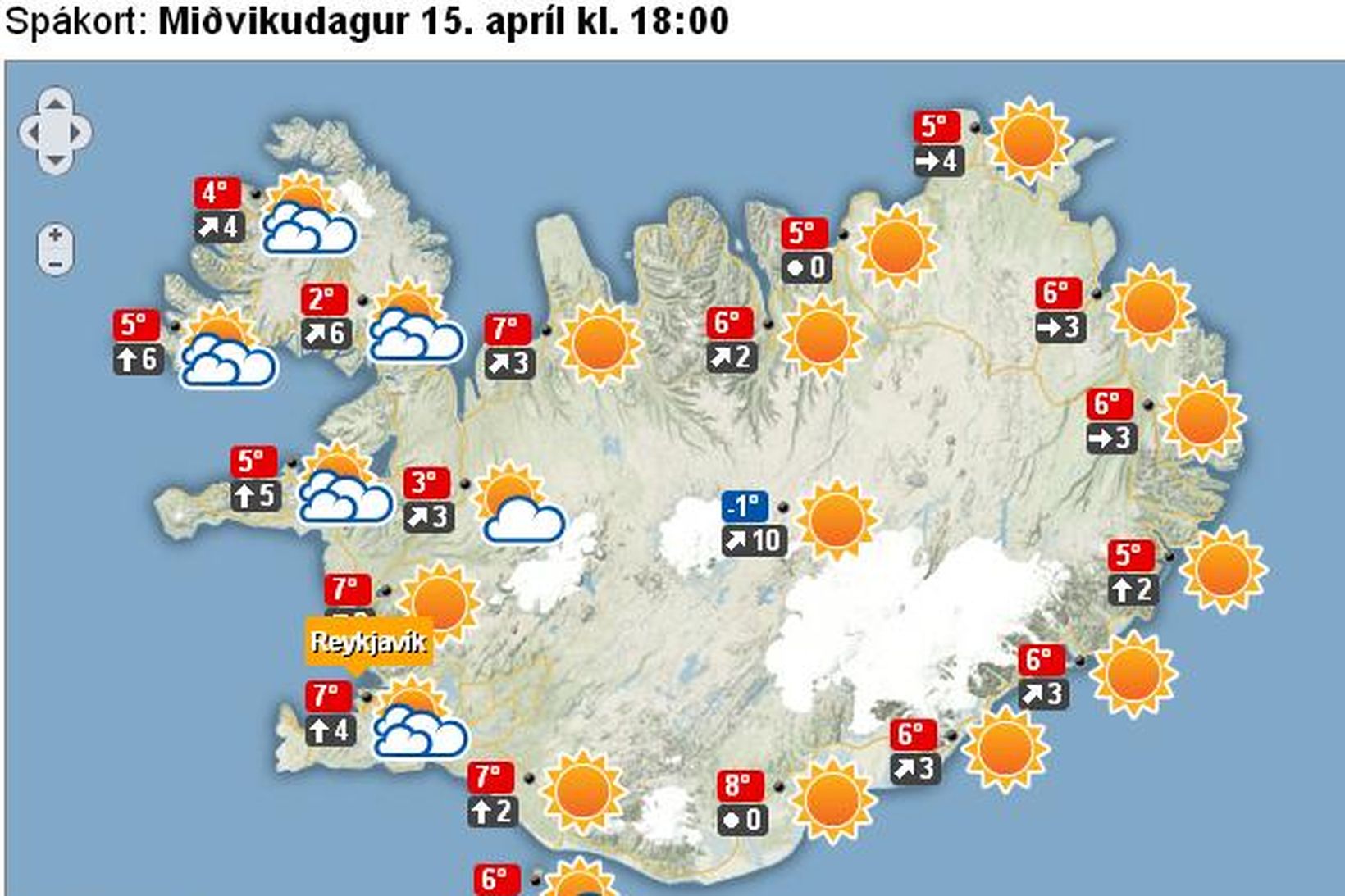 Það verður nokkuð bjart um allt land á morgun, þó …