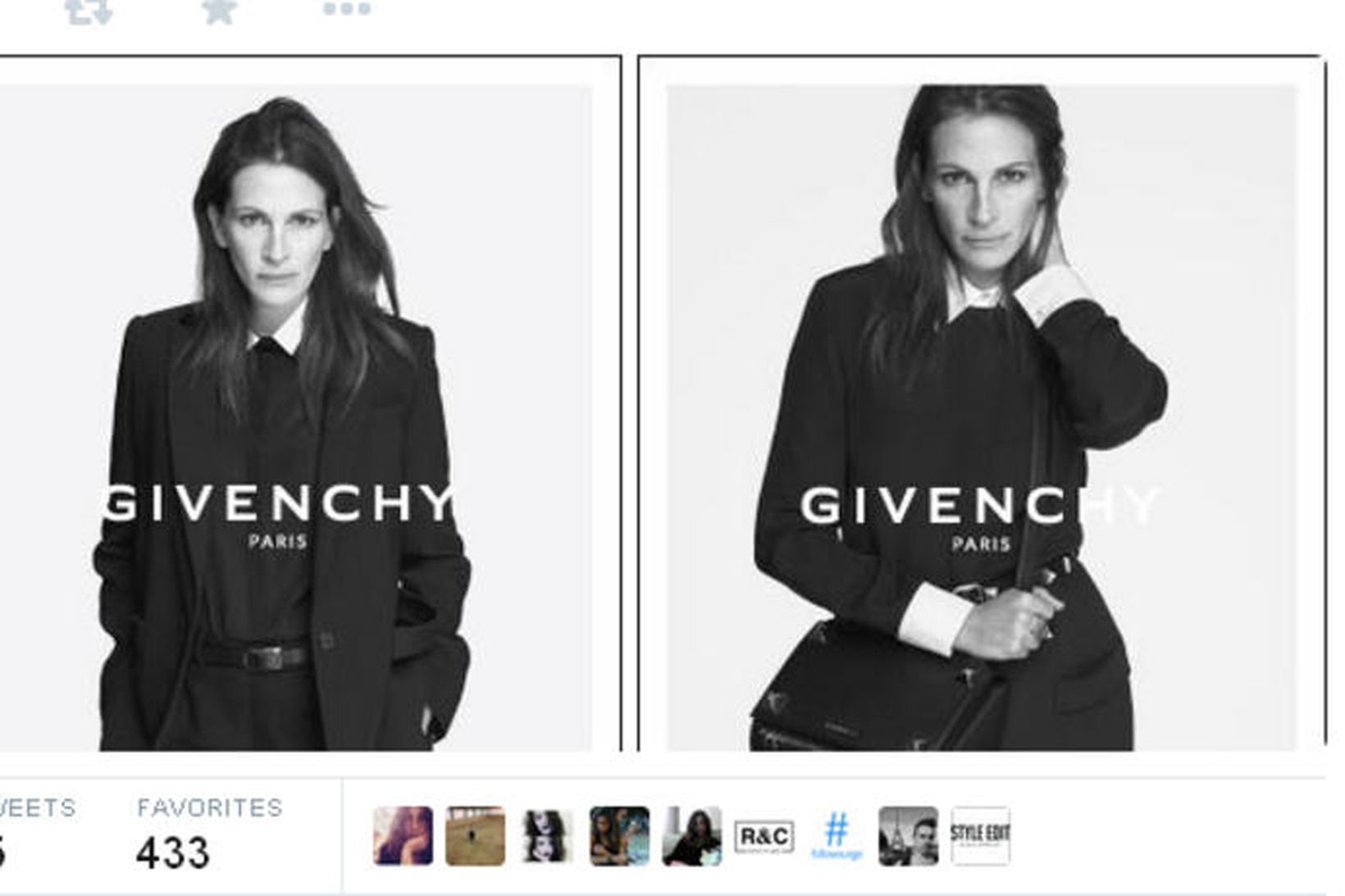 Þessar myndir birtust á Twitter-síðu Givenchy.