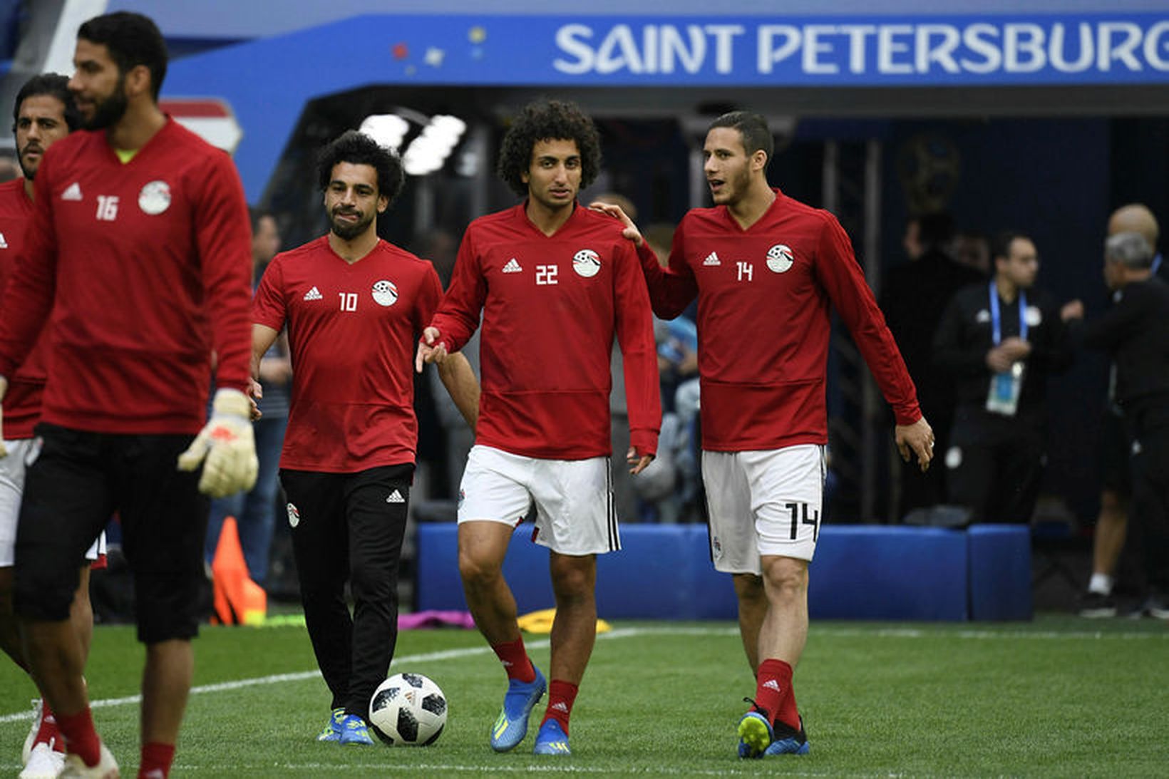 Mohamed Salah byrjar gegn Rússlandi.