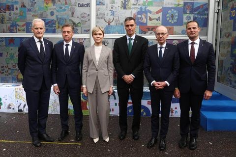 Sex þeirra forsætisráðherra er standa að yfirlýsingunni til ísraelskra stjórnvalda, en á myndina vantar ráðherra …