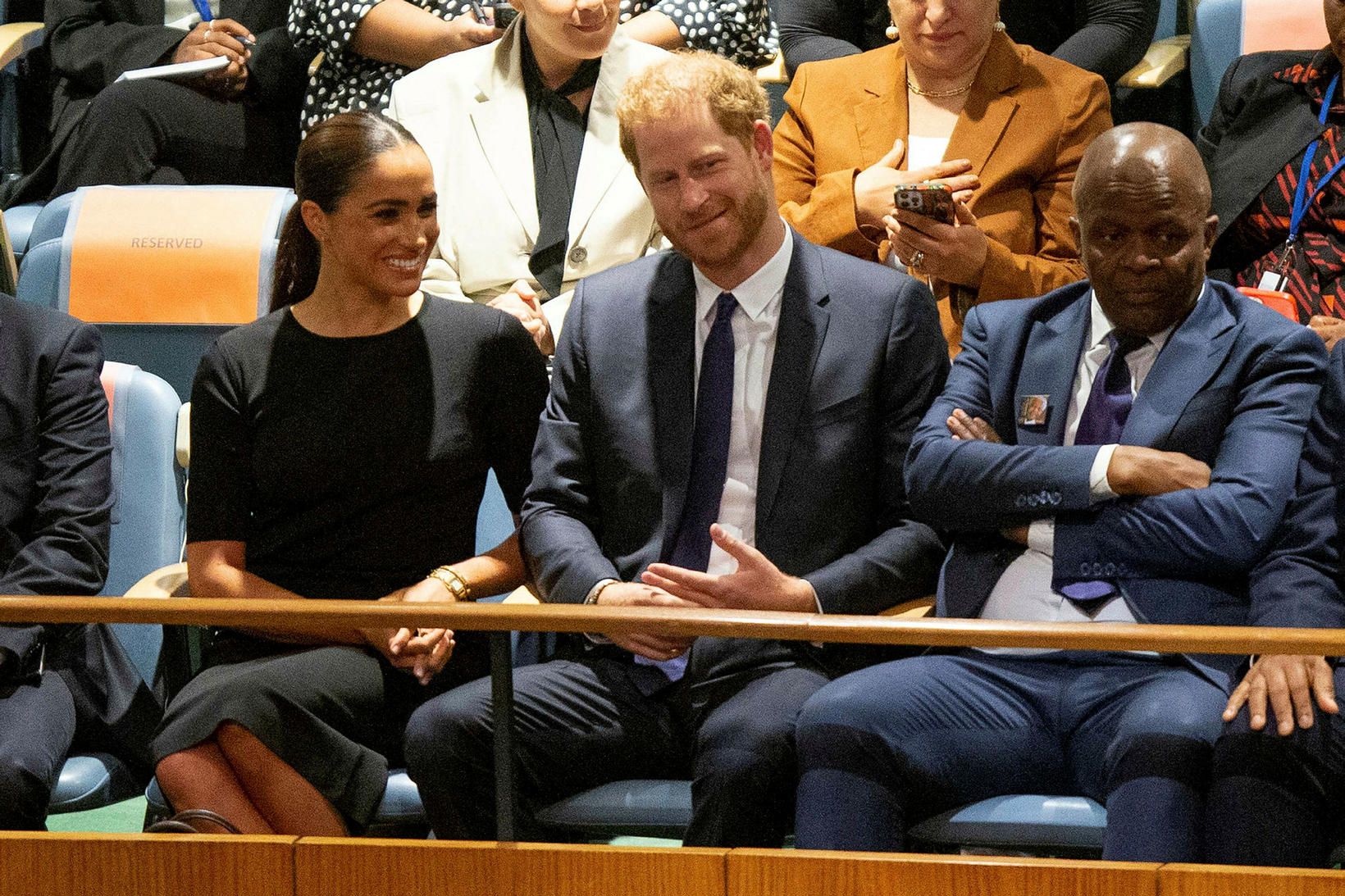 Harry Bretaprins og Meghan hertogaynja í New York í gær.